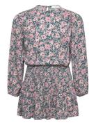 Mango Ruched Detail Flower Dress Rosa