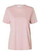 Selected Femme Slfmyessential Ss O-Neck Tee Noos Rosa