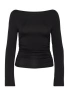 Gina Tricot Soft Touch Boatneck Top Svart