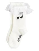 Mini Rodini Note Frill 1-Pack Socks Vit