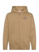 GANT Graphic Fullzip Hoodie Beige