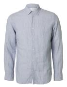 Selected Homme Slhregkylian-Linen Shirt Ls Classic Noos Blå