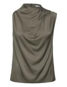 Ahlvar Gallery Lima Silk Tank Khaki Green