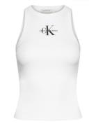 Calvin Klein Jeans Monologo Rib Tank Top Vit