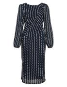 Vila Viellen O-Neck L/S Midi Dress/Dc Marinblå