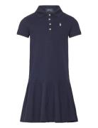 Ralph Lauren Kids Stretch Mesh Polo Dress Marinblå