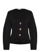 Mango Knitted Jacket With Jewel Buttons Svart