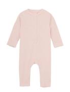 Fixoni Romper Ls Mélange Rib Rosa