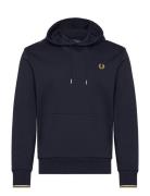 Fred Perry Tipped Hooded Sweatshirt Marinblå