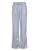 Lindex Trousers Linen Blend Blå