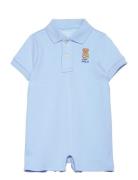 Ralph Lauren Baby Polo Bear Soft Cotton Polo Shortall Blå