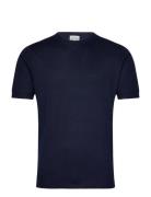 Davida Cashmere Man Fine Knit T-Shirt Marinblå