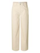 Selected Femme Slfalice Mw Barrel Ecru Jeans Beige