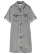 Vero Moda Vmjennie Ss Short Denim Dress Ga Noos Grå