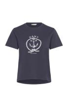 GANT Reg Graphic Ss T-Shirt Marinblå