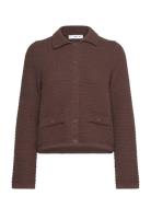 Mango Polo-Neck Knitted Jacket Brun