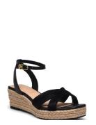 Tommy Hilfiger Leather & Suede Mid Wedge Espad Svart