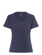 GANT Reg Sunfaded Ss V-Neck T-Shirt Blå