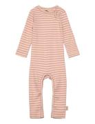 Petit Piao Jumpsuit L/S Modal Striped Rosa