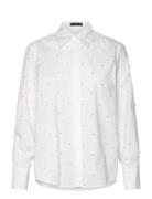 Mango Cotton Shirt With Pearl Detail Vit