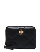 Tory Burch Kira Diamond Quilt Small Zip Around Wallet Svart