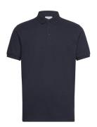 Lindbergh Structured Polo Shirt S/S Marinblå