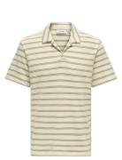 ONLY & SONS Onsian Reg Stripe Struct Ss Resort Polo Kräm